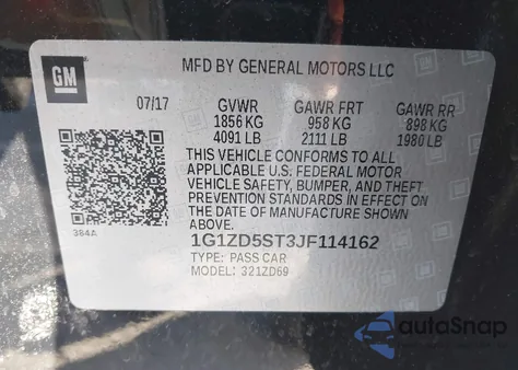 2018 Chevrolet Malibu Lt z USA, uszkodzony, nr VIN 1G1ZD5ST3JF114162